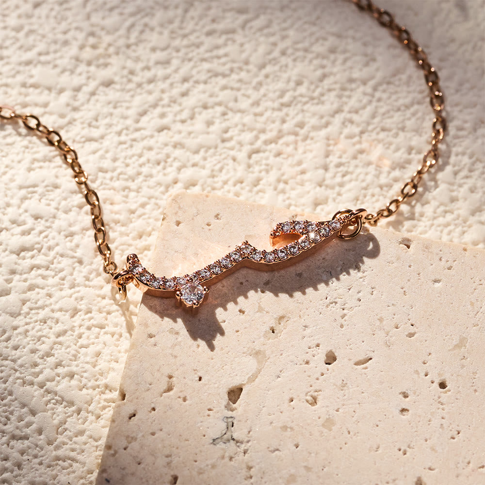 HilalHaven "Hubb - Love" Cursive Glow Inlaid Zircon Copper Bracelet - image 12