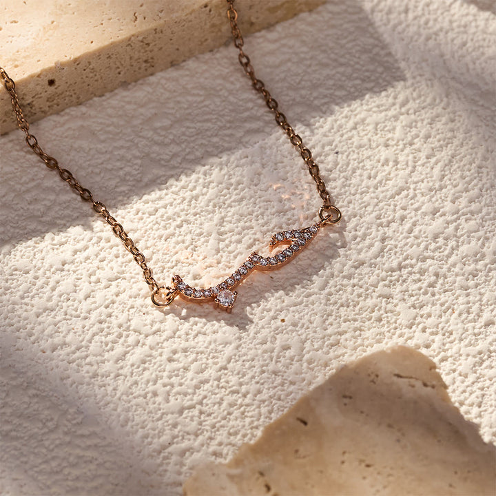 HilalHaven "Hubb - Love" Cursive Glow Inlaid Zircon Copper Bracelet - Rose Golden - image 11