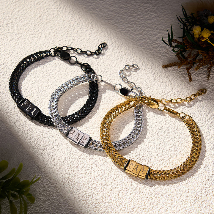 ：HilalHaven "Patience, Gratitude, Trust" Knotten Verse Unisex Stainless Steel Bracelet - image 0