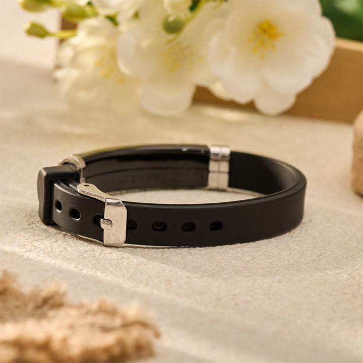 HilalHaven Mashallah Soft Inscription Polished Silicone Strap Bracelet - image 6