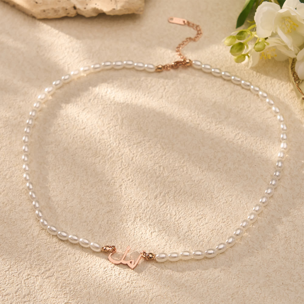 HilalHaven "Hope" Lumina Pearl Script Electroplated Stainless Steel Unisex Necklace - image 12