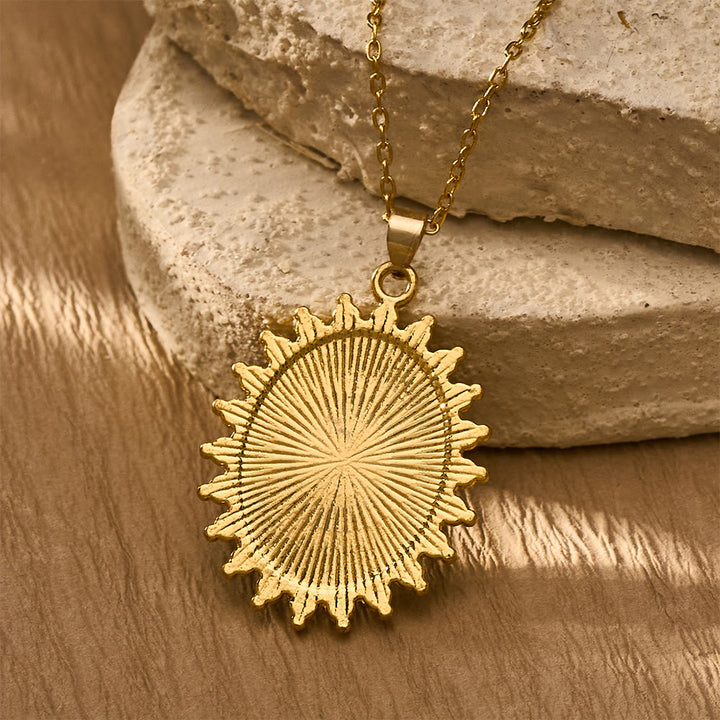 HilalHaven Allah Sunburst Script Medallion Alloy Unisex Cross Chain Necklace - image 4
