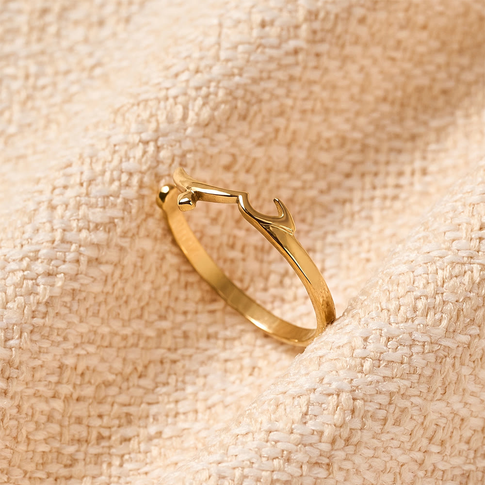 HilalHaven Flowing Script Open Ring —— Love Symbol Adjustable Band - image 2