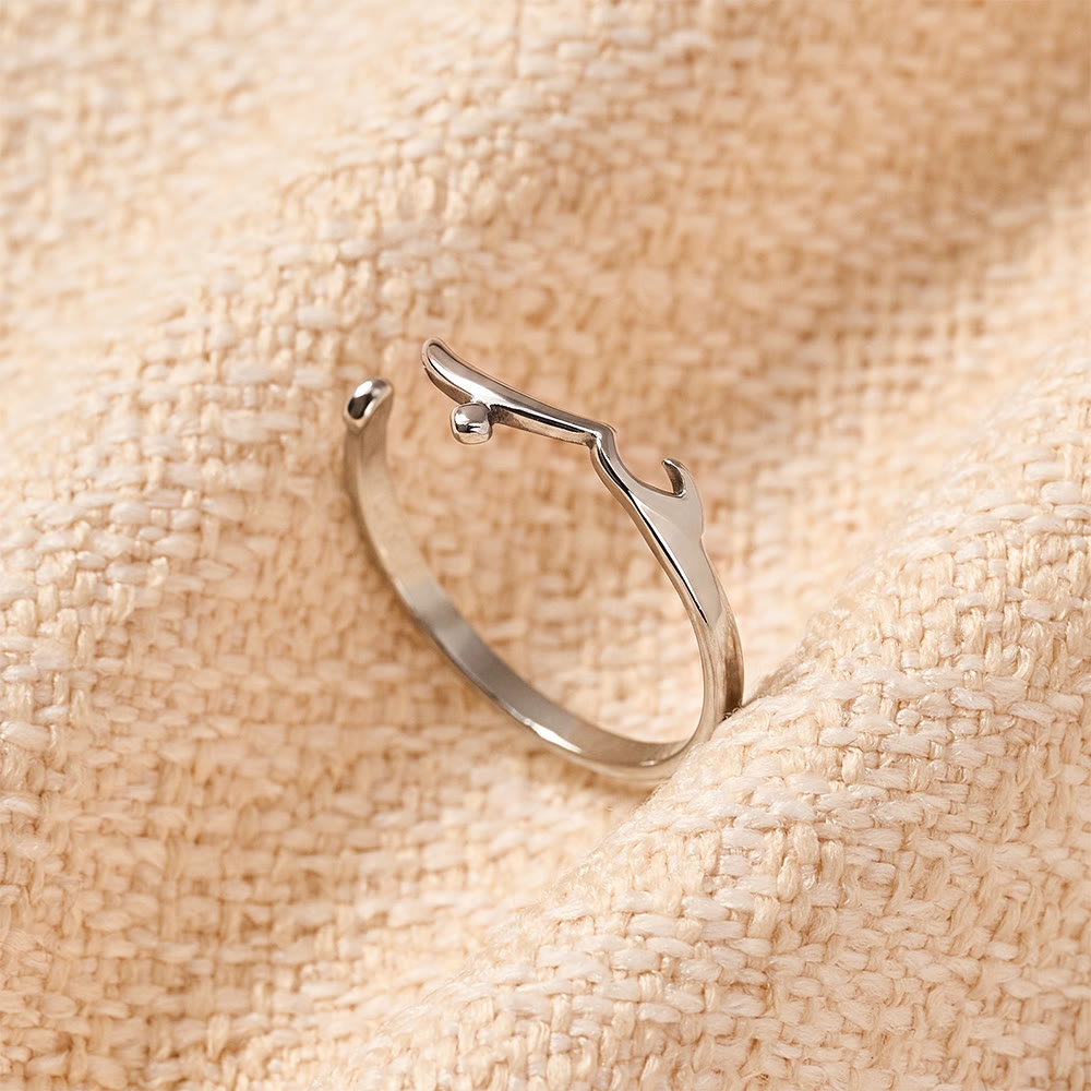 HilalHaven Flowing Script Open Ring —— Love Symbol Adjustable Band - image 5