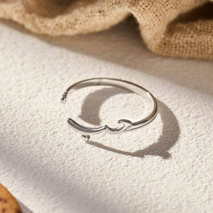 HilalHaven Cursive Whisper Sabr-Patience Script Adjustable Ring  - Silver Hubb - image 9