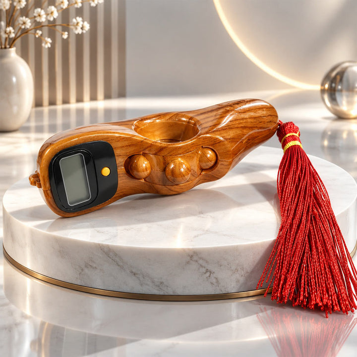 HilalHaven Hushed Devotion  Didital Tasbih - Golden Wood Grain - image 5