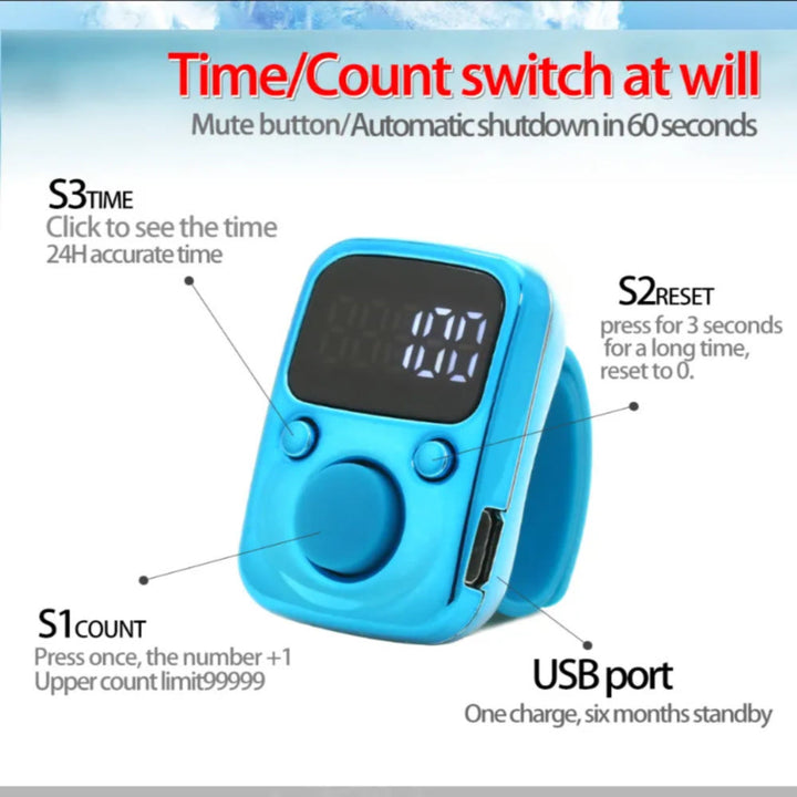 HilalHaven Luminous Moment Long Standby Rechargeable Finger Digital Tasbih - image 7