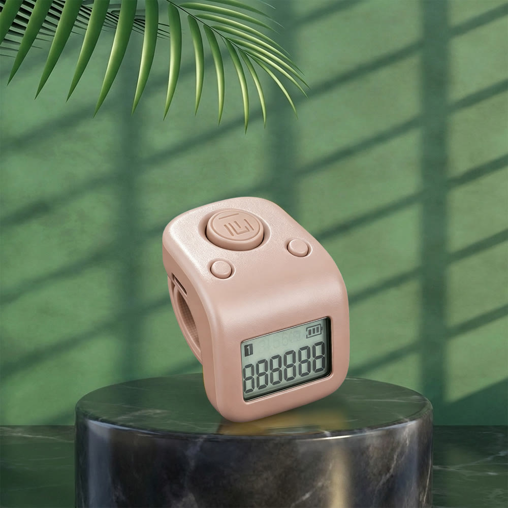 HilalHaven Cube Serene Portable Cube Digital Tasbih Counter - Light Brown - image 10