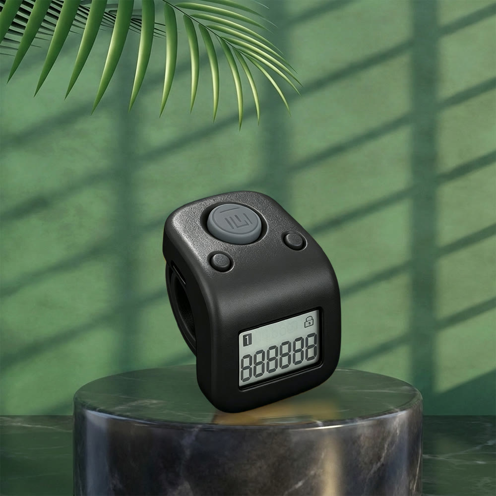 HilalHaven Cube Serene Portable Cube Digital Tasbih Counter - Black - image 12