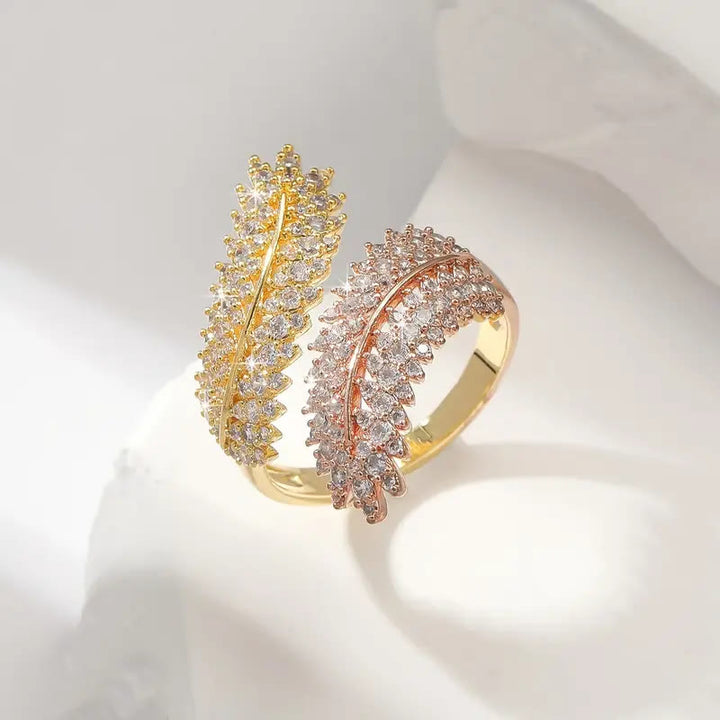 HilalHaven Harvest Whisper Crystal Wheat Frond Adjustable Ring - Golden&amp;Red - image 13