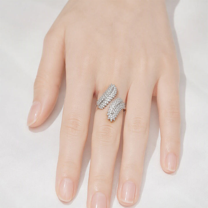 HilalHaven Harvest Whisper Crystal Wheat Frond Adjustable Ring - image 16