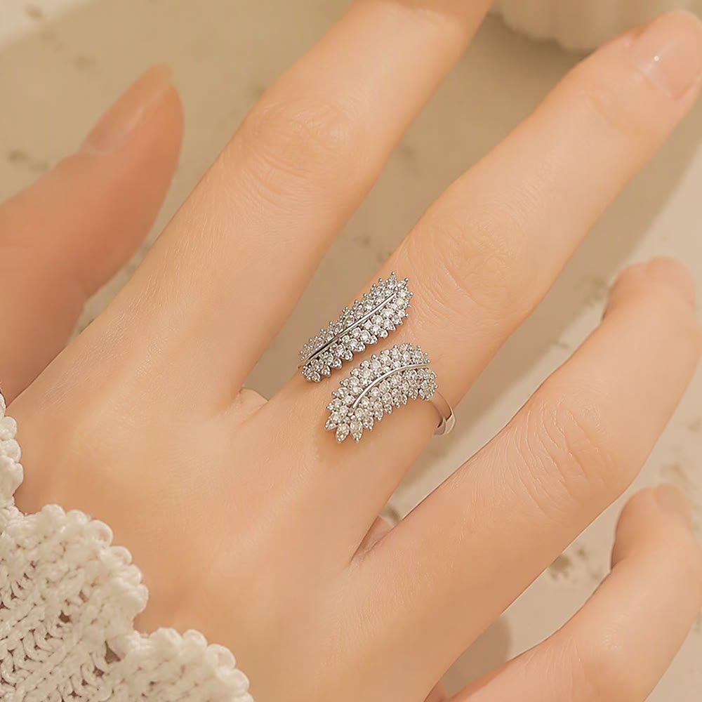 HilalHaven Harvest Whisper Crystal Wheat Frond Adjustable Ring - image 15