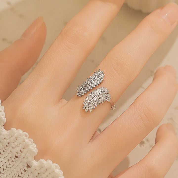 HilalHaven Harvest Whisper Crystal Wheat Frond Adjustable Ring - image 15
