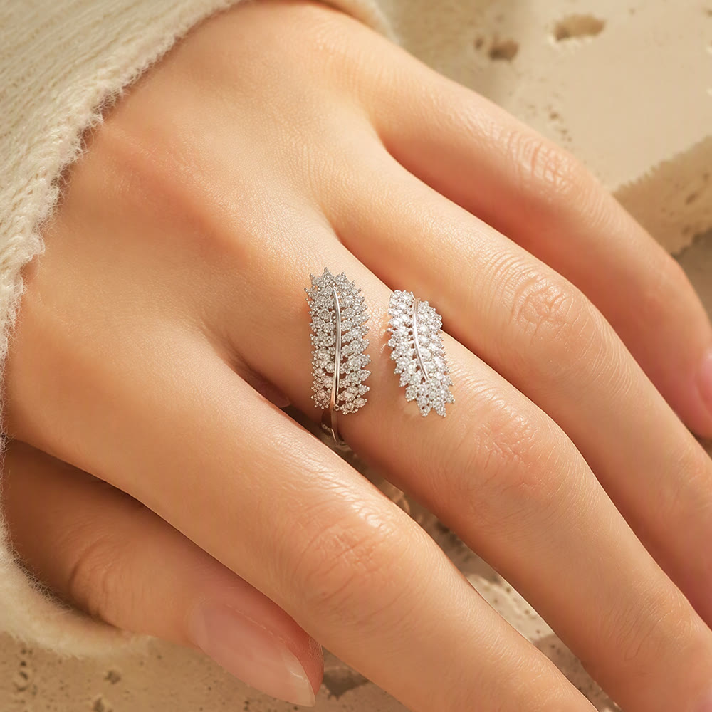 HilalHaven Harvest Whisper Crystal Wheat Frond Adjustable Ring - image 14