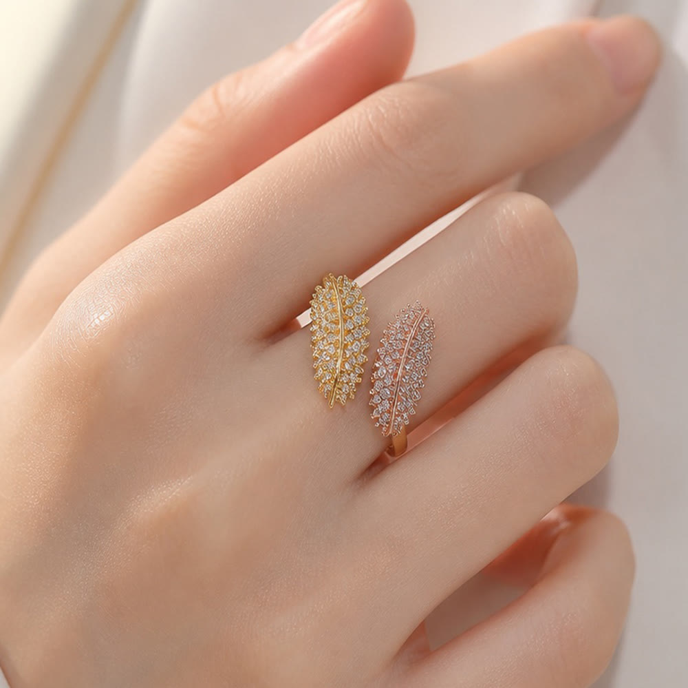 HilalHaven Harvest Whisper Crystal Wheat Frond Adjustable Ring - image 10
