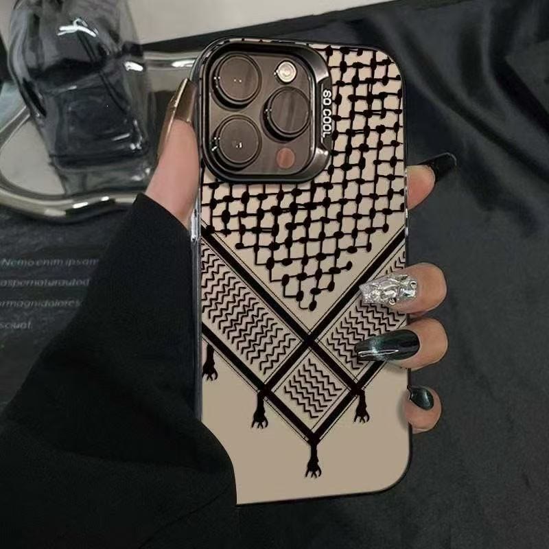 HilalHaven Woven Legacy Keffiyeh Inspired Matte TPU Case - Grey - iPhone 17 Pro Max - image 1