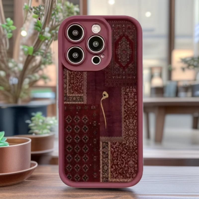 HilalHaven Velvet Tapestry Arabic Calligraphy Heritage Oriental Pattern Silicone Case for iPhone - image 0