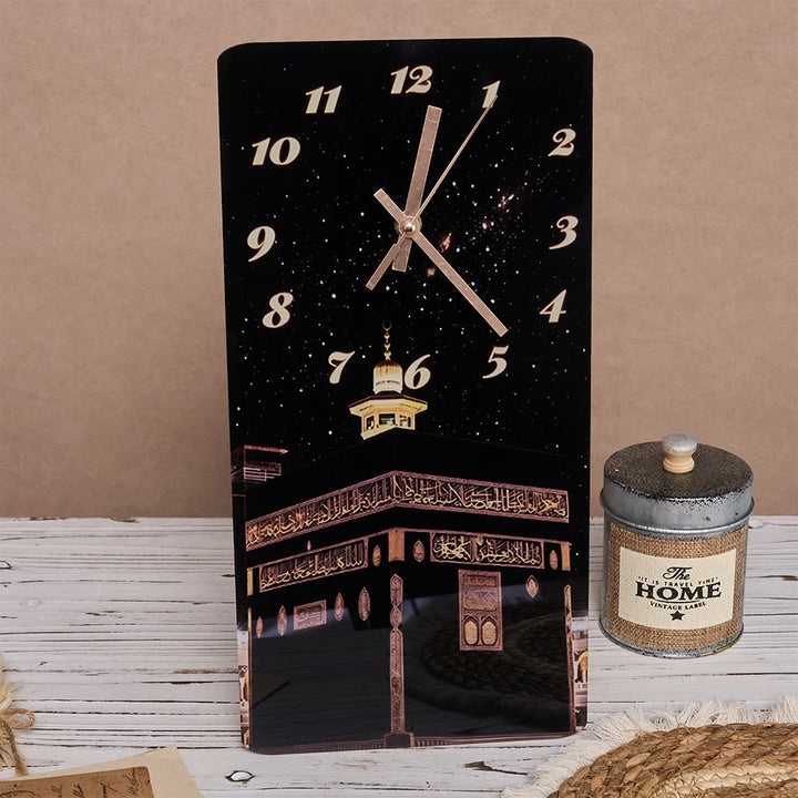 HilalHaven Sacred Night View Acrylic Wall Clock — Rectangle Silent Sweep Movement Islamic Home Time Decor - image 5