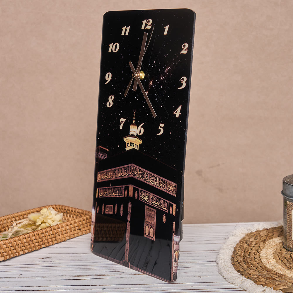 HilalHaven Sacred Night View Acrylic Wall Clock — Rectangle Silent Sweep Movement Islamic Home Time Decor - image 7