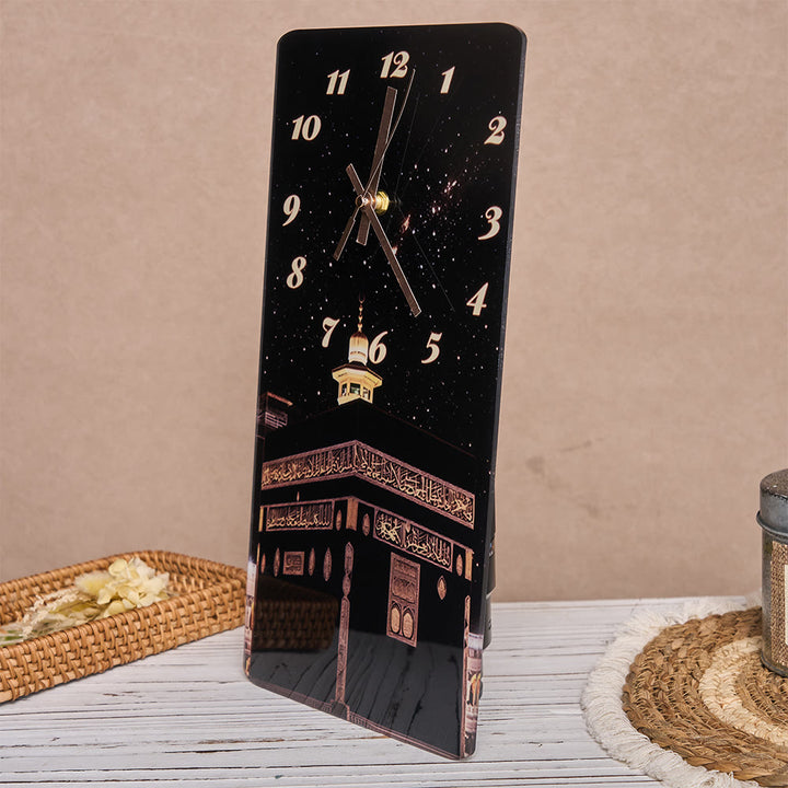 HilalHaven Sacred Night View Acrylic Wall Clock — Rectangle Silent Sweep Movement Islamic Home Time Decor - image 7