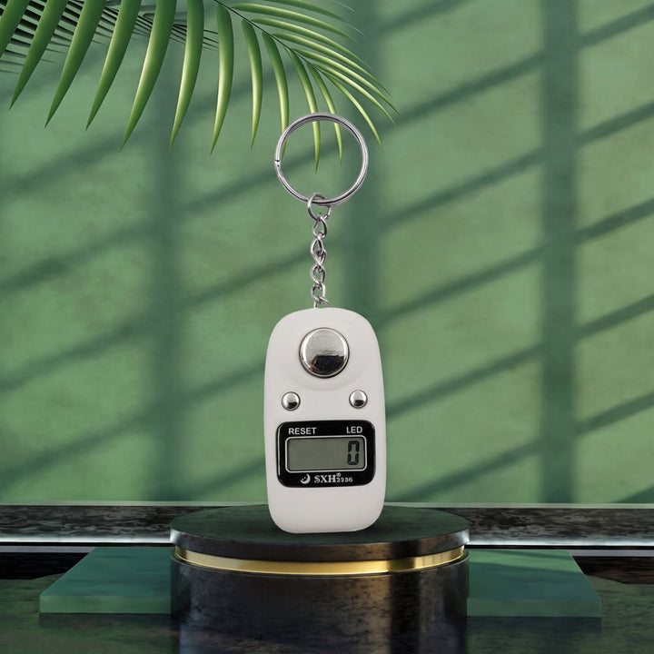 HilalHaven Soft Hue Keychain Digital Tasbih - White - image 0