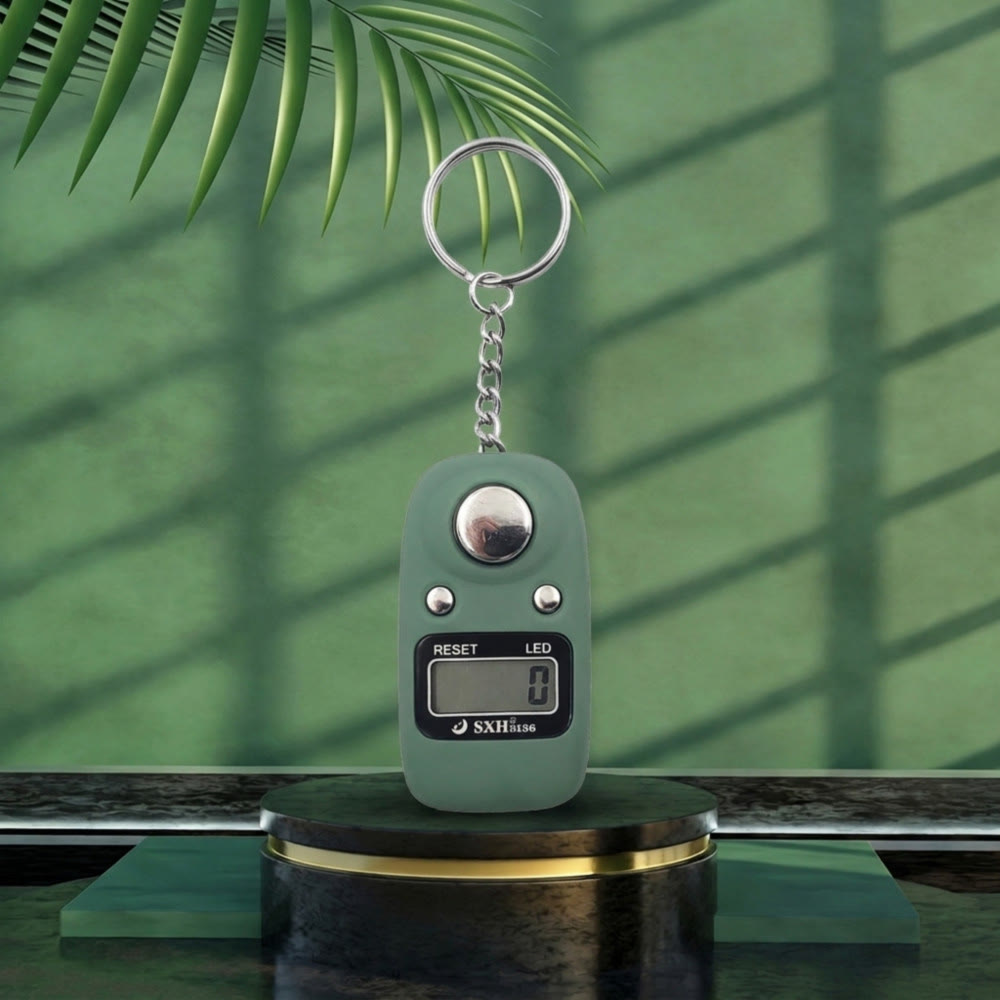 HilalHaven Soft Hue Keychain Digital Tasbih - Sage Green - image 9