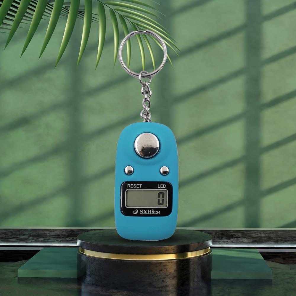 HilalHaven Soft Hue Keychain Digital Tasbih - Cyan - image 12