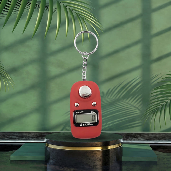HilalHaven Soft Hue Keychain Digital Tasbih - Red - image 16
