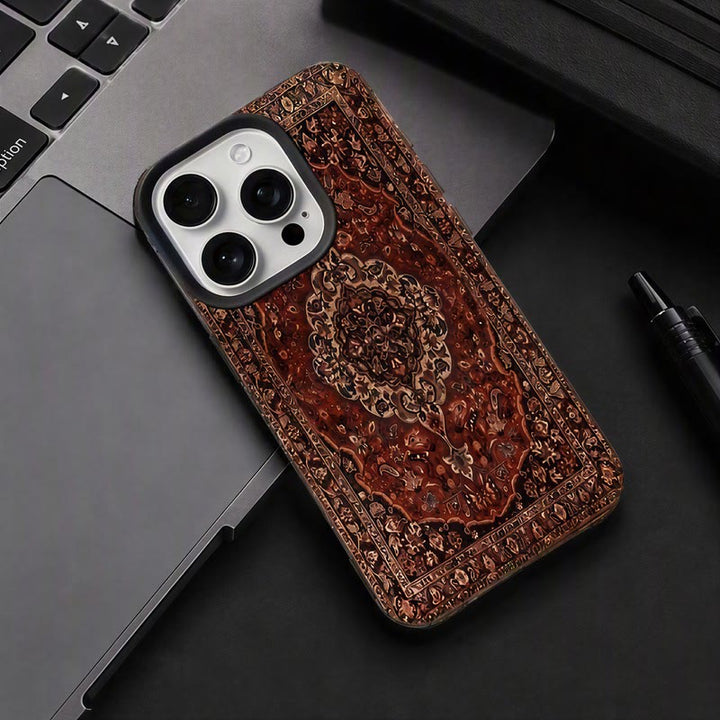 HilalHaven Antique Tapestry Vintage Pattern Shockproof TPU iPhone Case - image 1