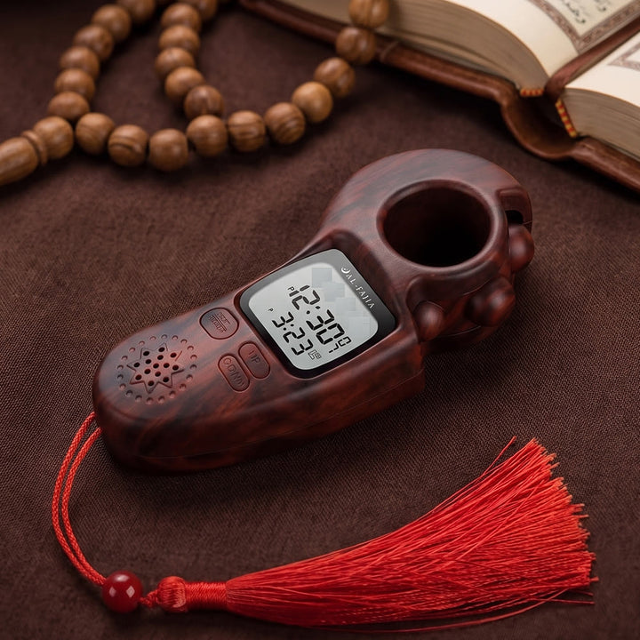 HilalHaven Chant Cadence Multi‑Texture Hand‑Grip Digital Tasbih Counter With Speaker &amp; Tassel - Sandalwood - image 4