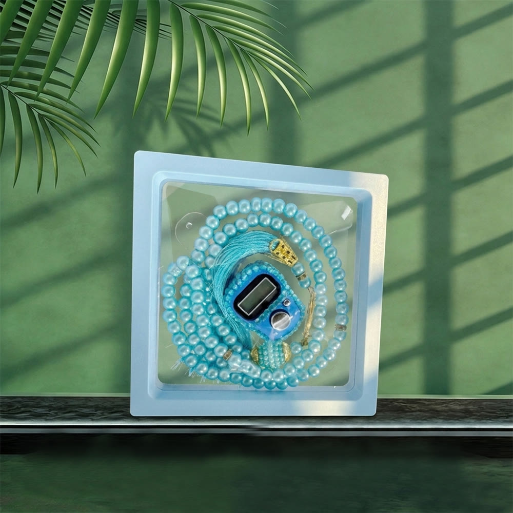 FREE Today: Luminous Strand Gift‑Set Digital Tasbih With Glossy Glass Prayer Beads - Light Sky Blue - image 7