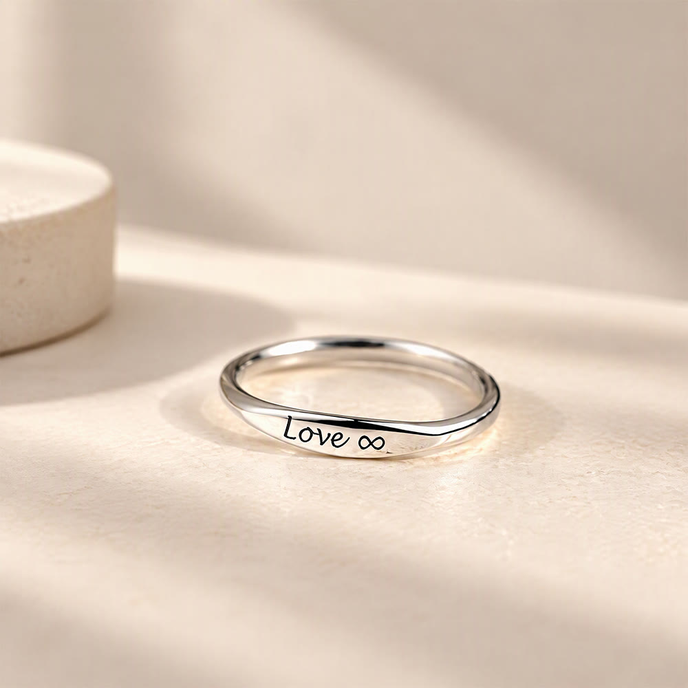 HilalHaven Gentle Twist Minimal Personalized Engraved Stackable Unisex Ring - image 4