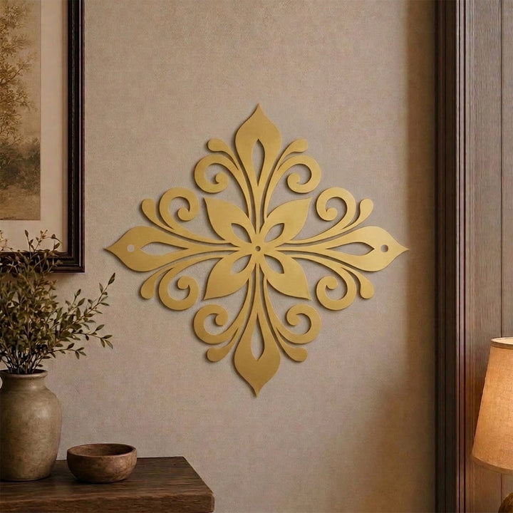 HilalHaven Arabesque Rhombus Floral Symmetry Hollow Metal Wall Art - image 6