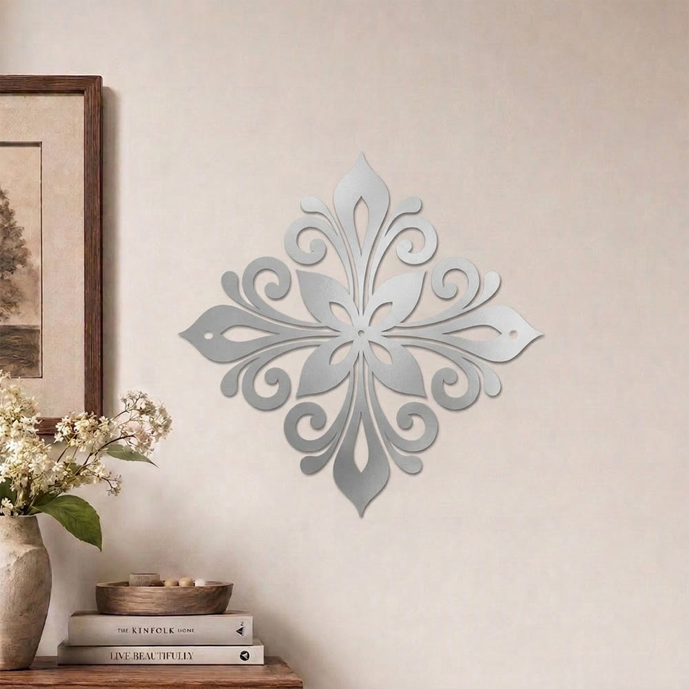 HilalHaven Arabesque Rhombus Floral Symmetry Hollow Metal Wall Art - image 11