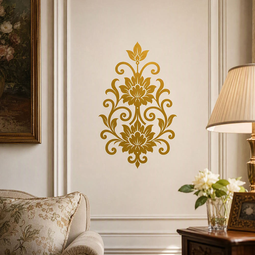 HilalHaven Arabesque Vertical Dual Lotus Scroll Hollow Metal Wall Art - image 6