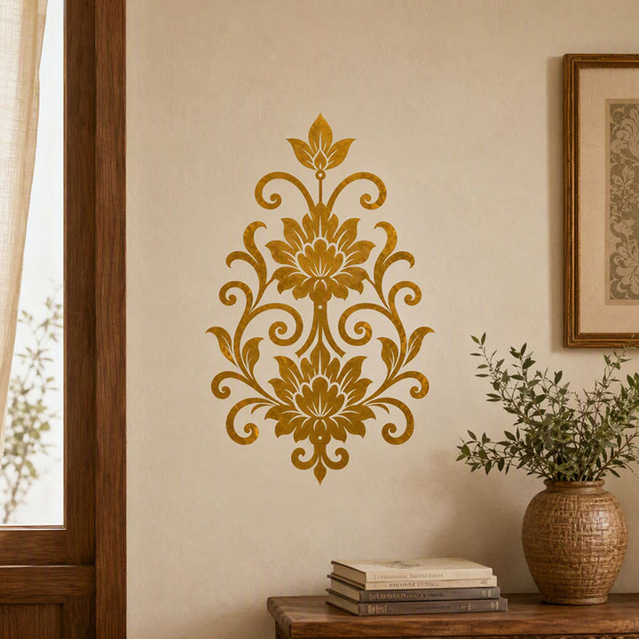 HilalHaven Arabesque Vertical Dual Lotus Scroll Hollow Metal Wall Art - image 5