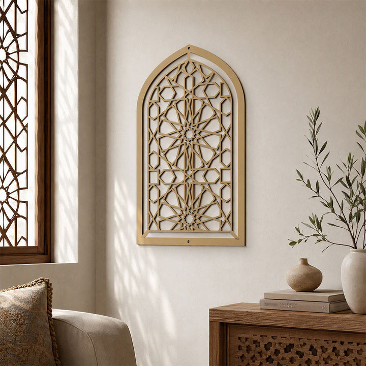HilalHaven Arch Window Geometric Star Hollow Metal Wall Art - image 5