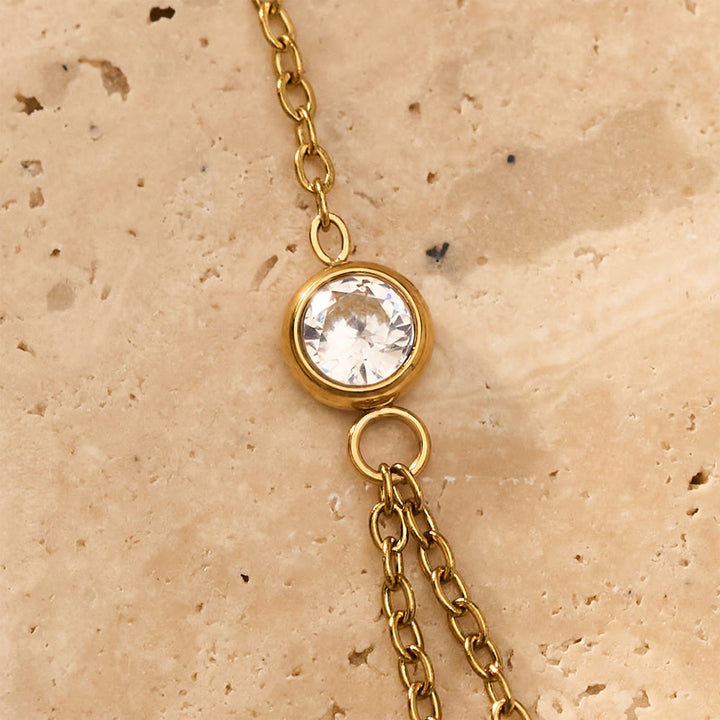 HilalHaven Golden Vein Zircon Draped Finger Hand Chain - image 14