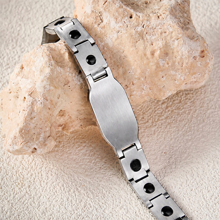 HilalHaven Allah Faith Bond Islamic Carbon Fiber Stainless Steel Link Bracelet - image 5