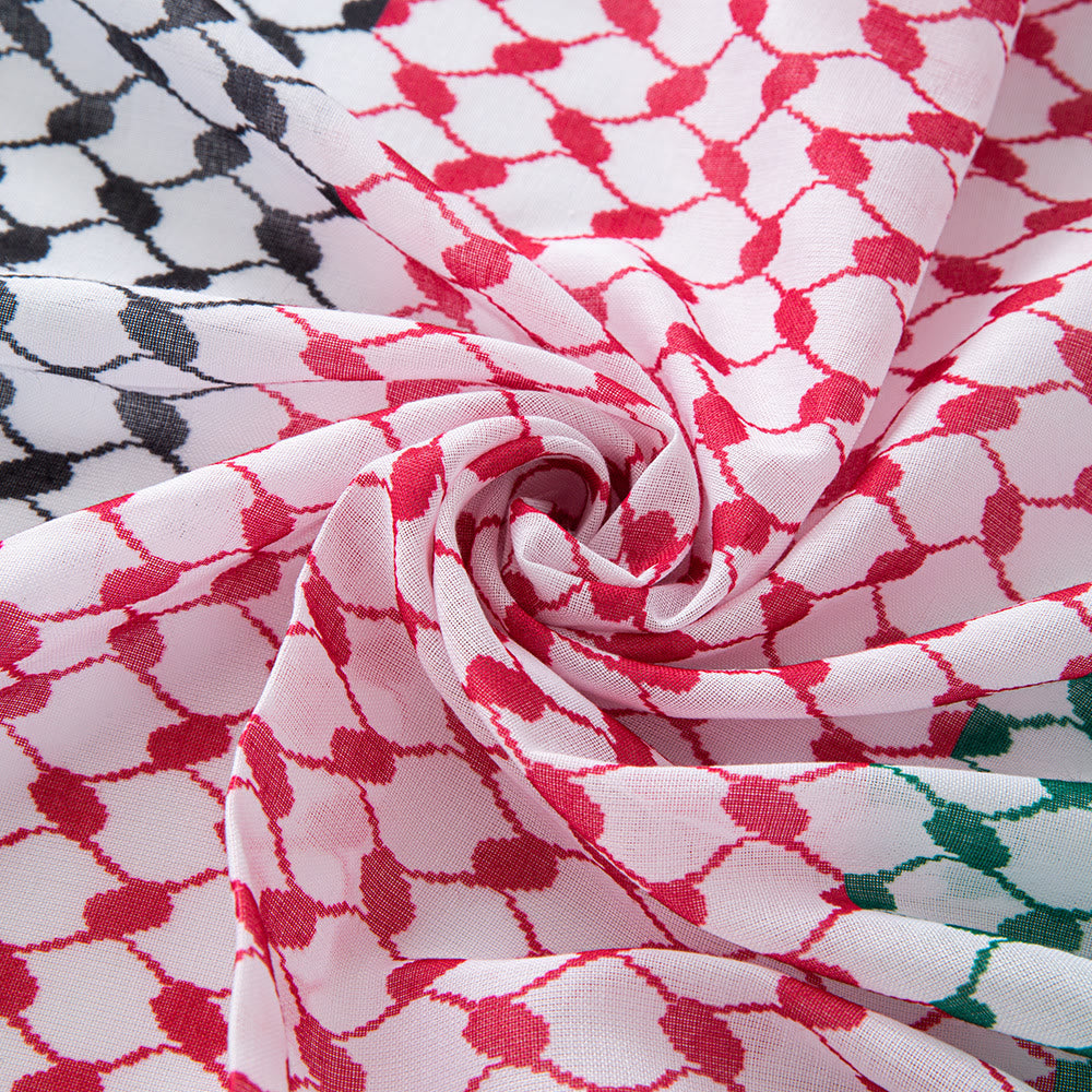 HilalHaven Sands Legacy Palestinian Keffiyeh Tasseled Polyester Square Scarf - image 2