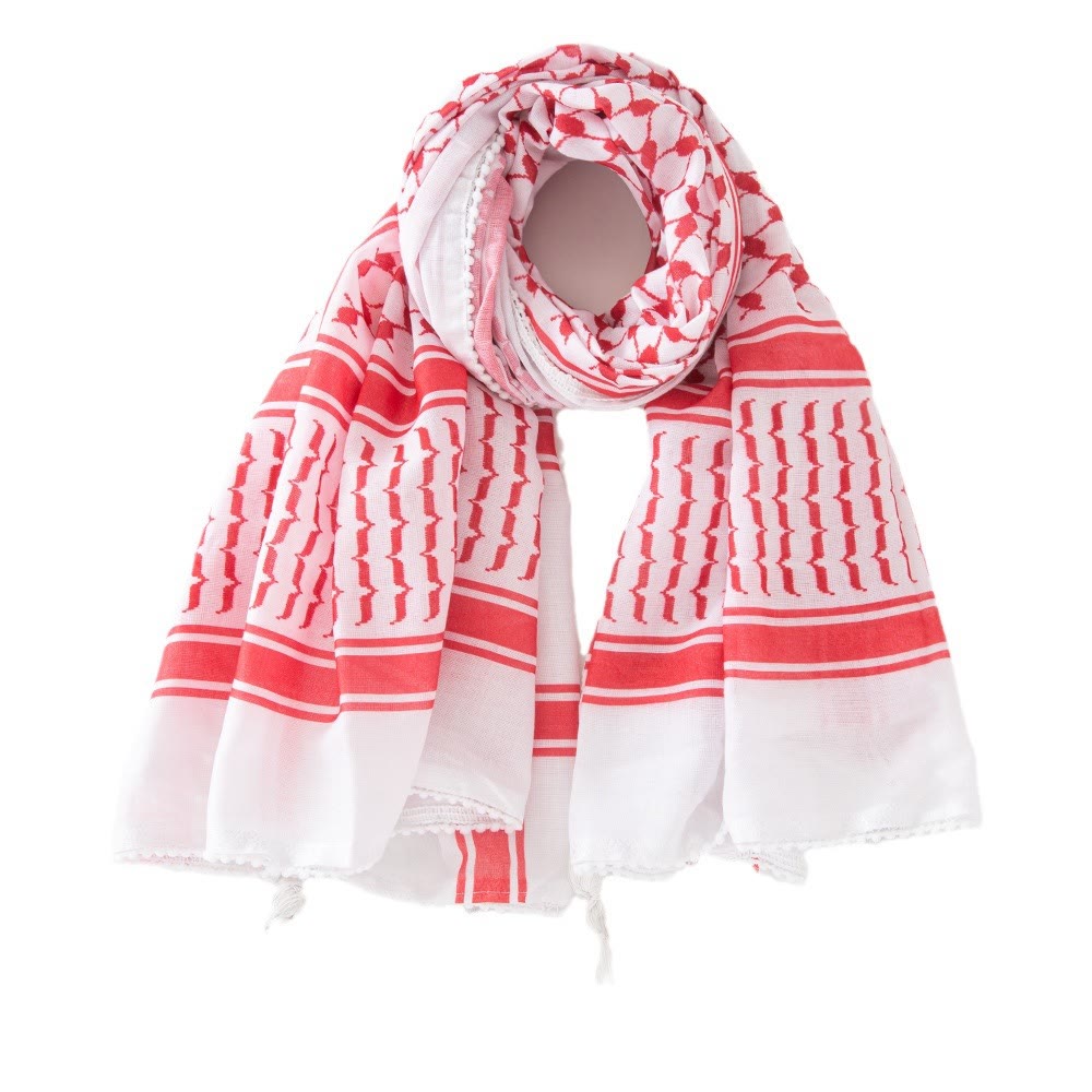 FREE Today: Sands Legacy Palestinian Keffiyeh Tasseled Polyester Square Scarf - Red - image 8