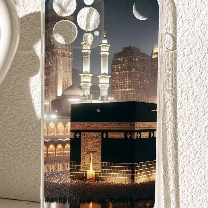 HilalHaven Nocturnal Kaaba Islamic Night View TPU Soft IPhone Phone Case - image 3