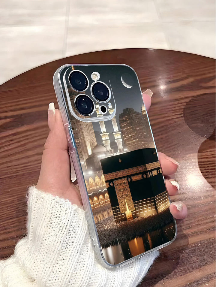 HilalHaven Nocturnal Kaaba Islamic Night View TPU Soft IPhone Phone Case - image 5