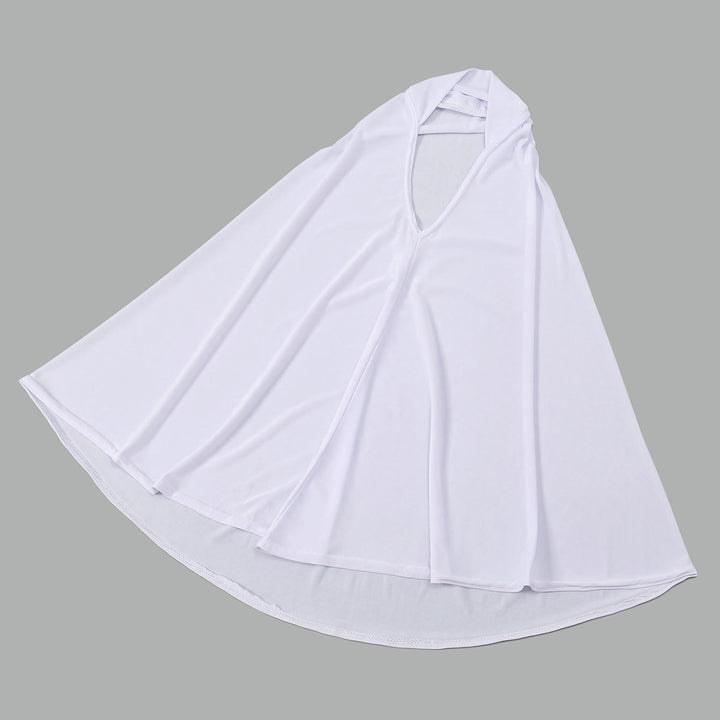 HilalHaven Soft Veil Solid Color Crystal Knit Instant Hijab - White - image 3