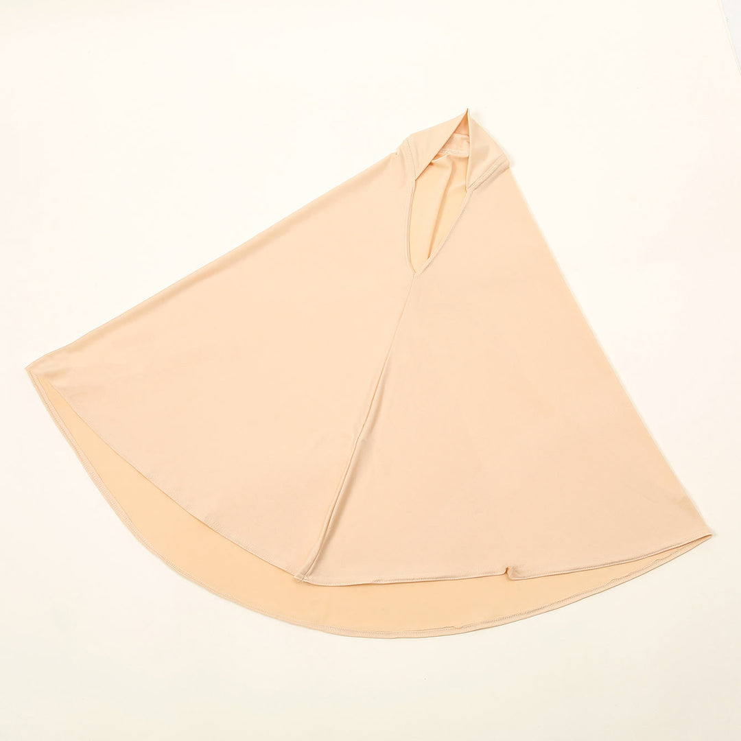 HilalHaven Soft Veil Solid Color Crystal Knit Instant Hijab - Beige - image 6