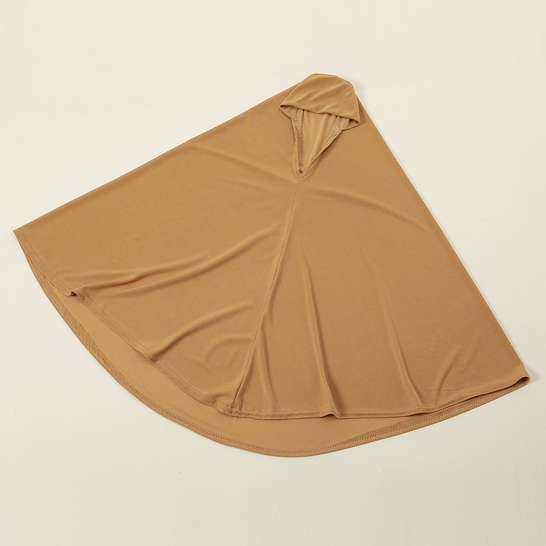 HilalHaven Soft Veil Solid Color Crystal Knit Instant Hijab - Camel - image 4
