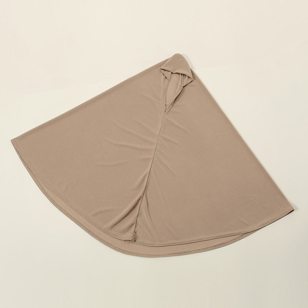 HilalHaven Soft Veil Solid Color Crystal Knit Instant Hijab - Light Khaki - image 1