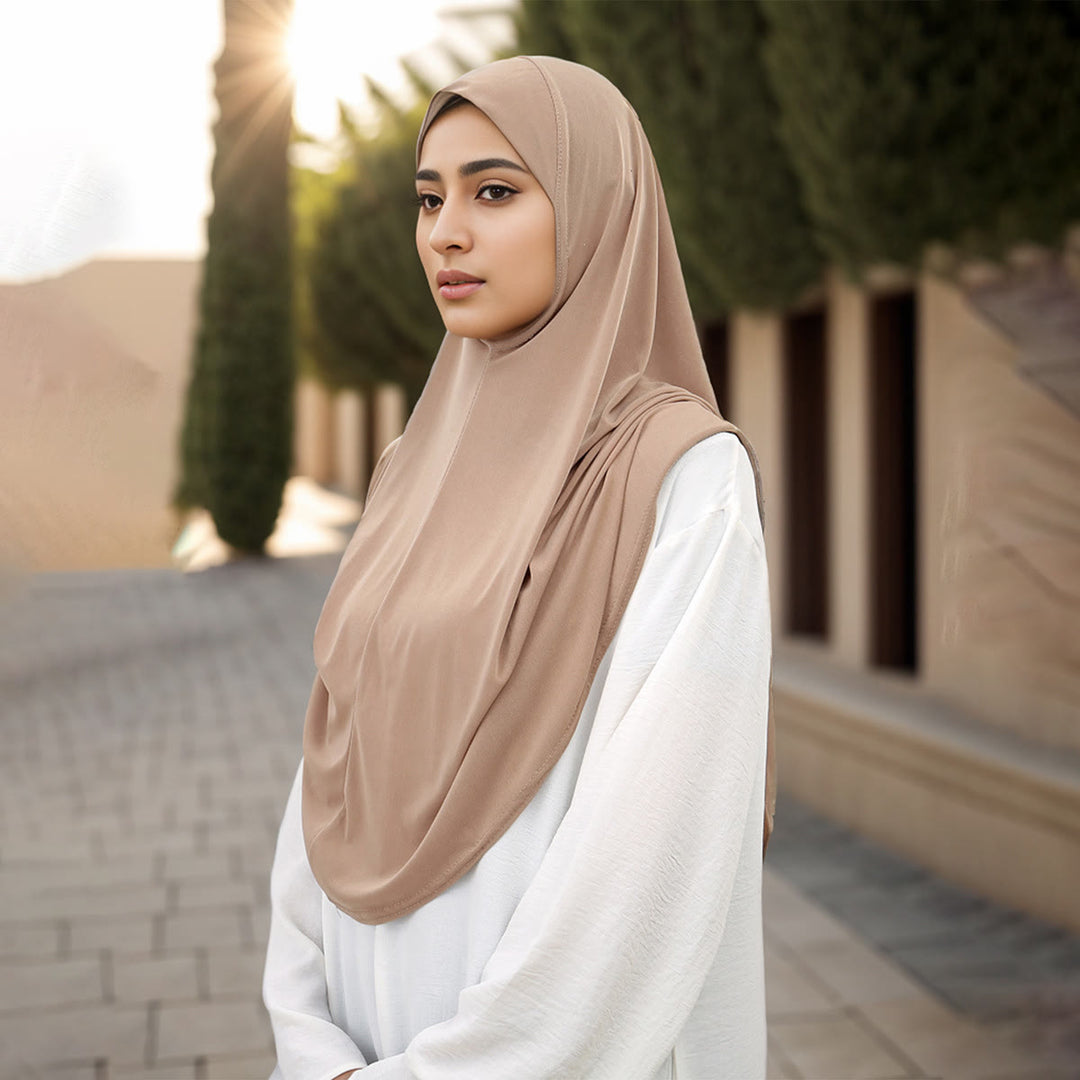HilalHaven Soft Veil Solid Color Crystal Knit Instant Hijab - image 0