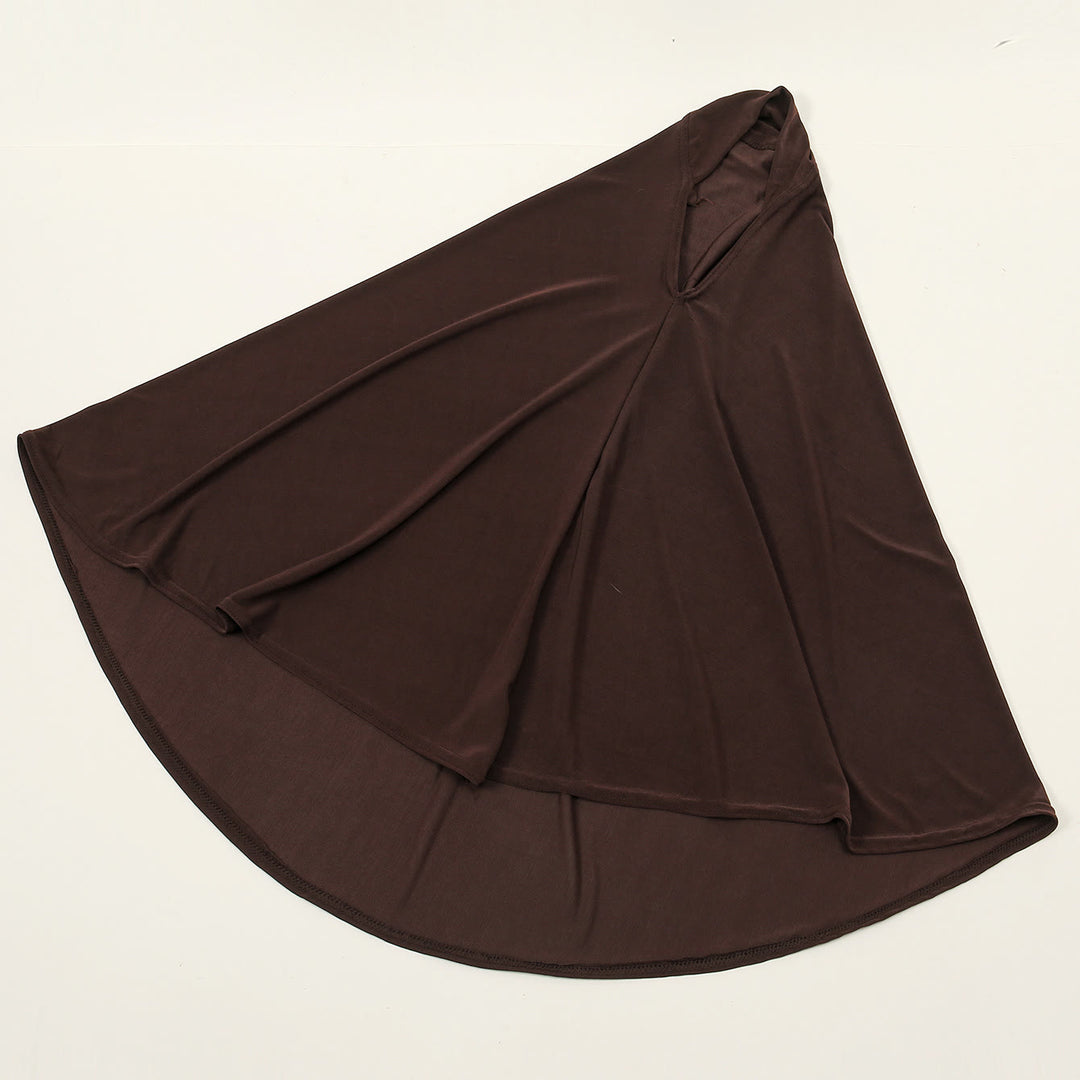 HilalHaven Soft Veil Solid Color Crystal Knit Instant Hijab - Dark Brown - image 2