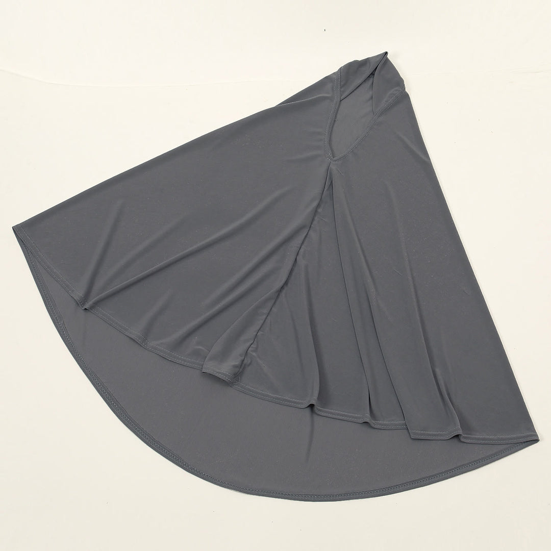 HilalHaven Soft Veil Solid Color Crystal Knit Instant Hijab - Dark Grey - image 7